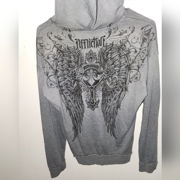 Affliction Aviana Hooded Sweatshirt Medium - Picture 4 of 6